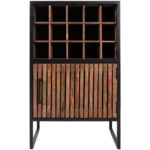Wijnkast Loek 90 x 55 cm - Bruin Mangohout