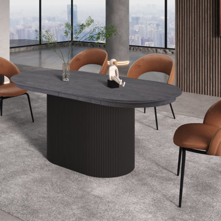 Uitschuifbare tafel 'Lagos' 180-220 cm Ovaal Decor Donkerbruin