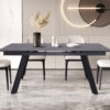 Uitschuifbare tafel 'Hera' 160-240 cm Rechthoekig Steen Zwart