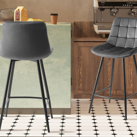 Counterstoel 'Juta' Fluweel Donkergrijs(2 per doos)