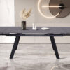 Uitschuifbare tafel 'Hera' 160-240 cm Rechthoekig Steen Zwart - Afbeelding 2