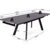 Uitschuifbare tafel 'Hera' 160-240 cm Rechthoekig Steen Zwart - Afbeelding 11
