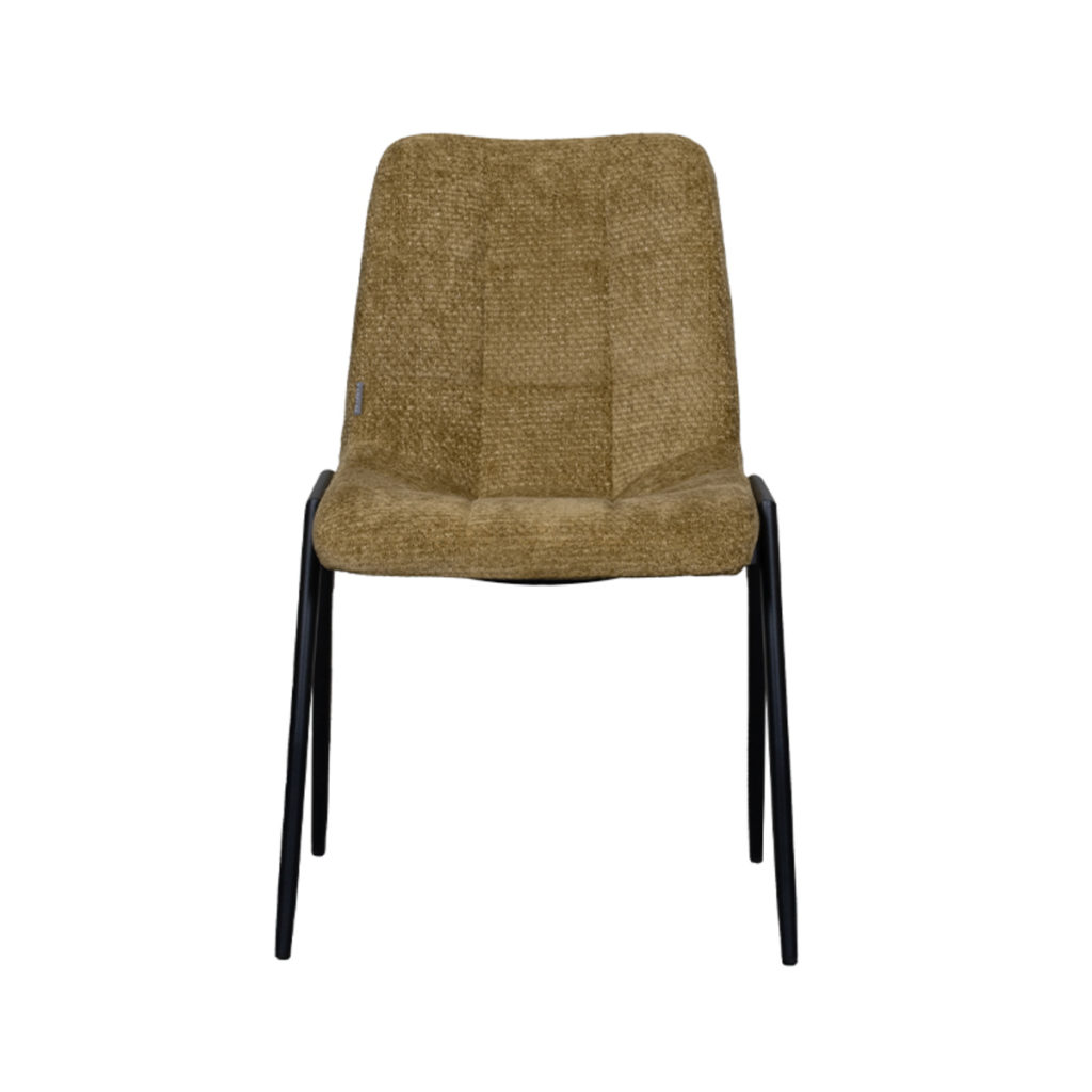 LABEL51 Eetkamerstoel Noor - Mustard - Elite - Black Frame - Afbeelding 2