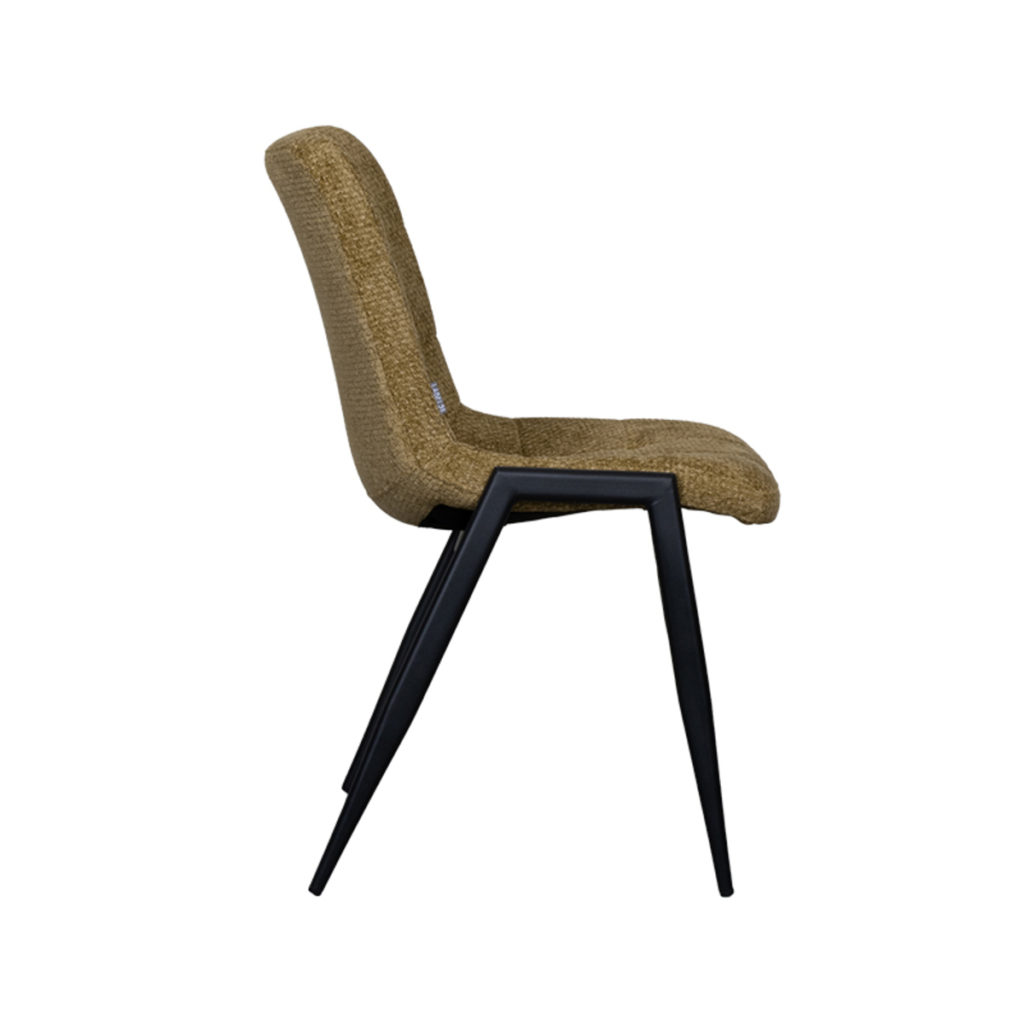 LABEL51 Eetkamerstoel Noor - Mustard - Elite - Black Frame - Afbeelding 3