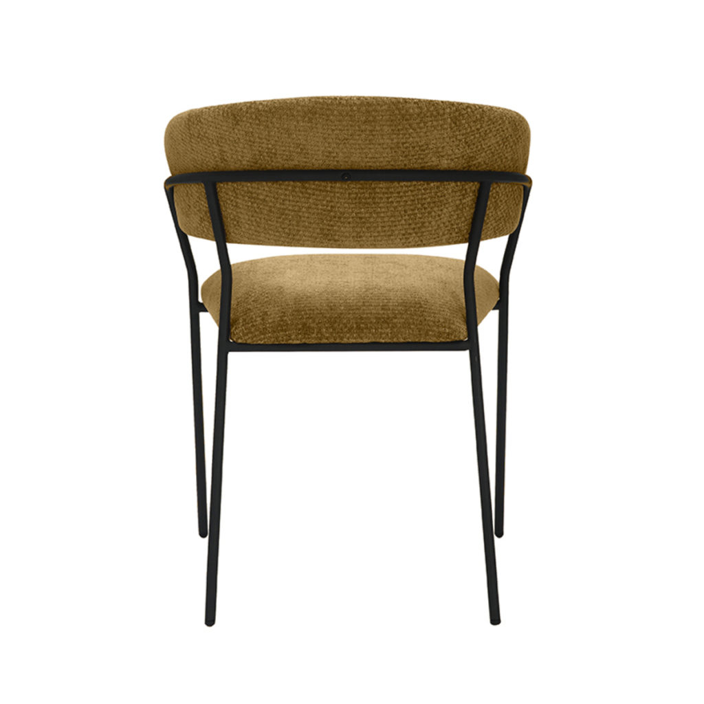 LABEL51 Eetkamerstoel Luuk - Mustard - Elite - Black Frame - Afbeelding 5