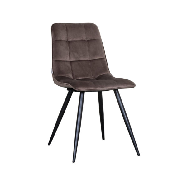 LABEL51 Eetkamerstoel Bistro - Taupe - Fluweel - Black Frame - Afbeelding 2