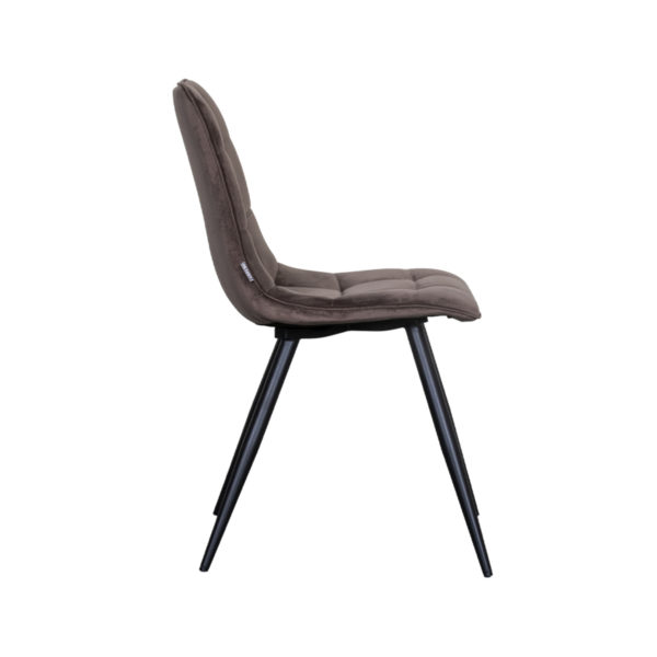 LABEL51 Eetkamerstoel Bistro - Taupe - Fluweel - Black Frame - Afbeelding 4
