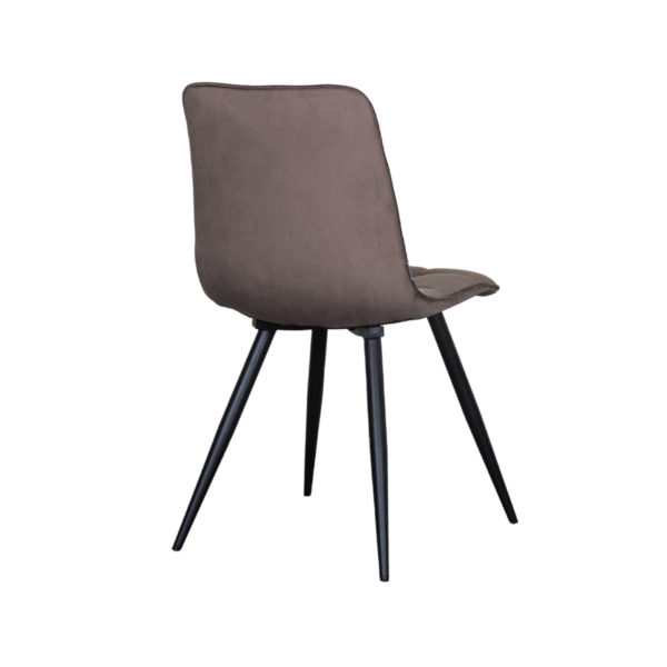 LABEL51 Eetkamerstoel Bistro - Taupe - Fluweel - Black Frame - Afbeelding 5