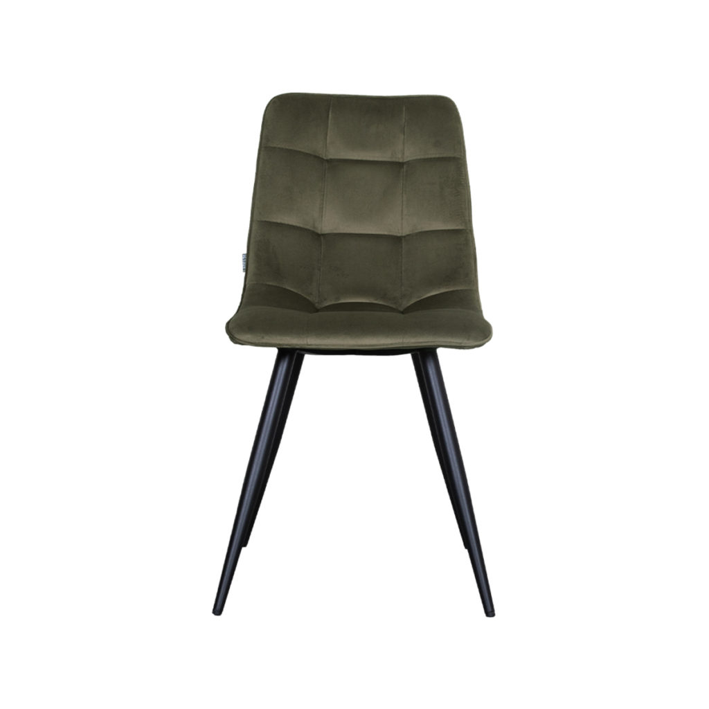 LABEL51 Eetkamerstoel Bistro - Hunter - Fluweel - Black Frame - Afbeelding 3