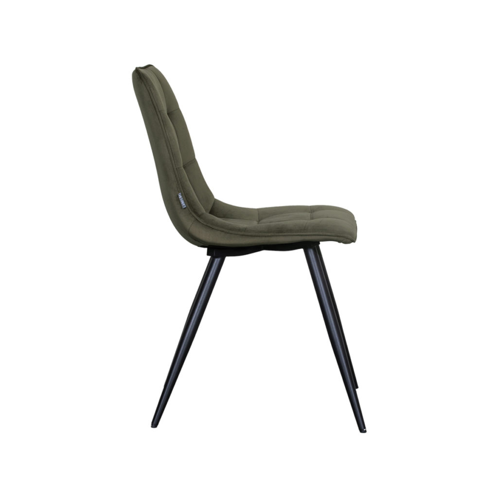 LABEL51 Eetkamerstoel Bistro - Hunter - Fluweel - Black Frame - Afbeelding 4