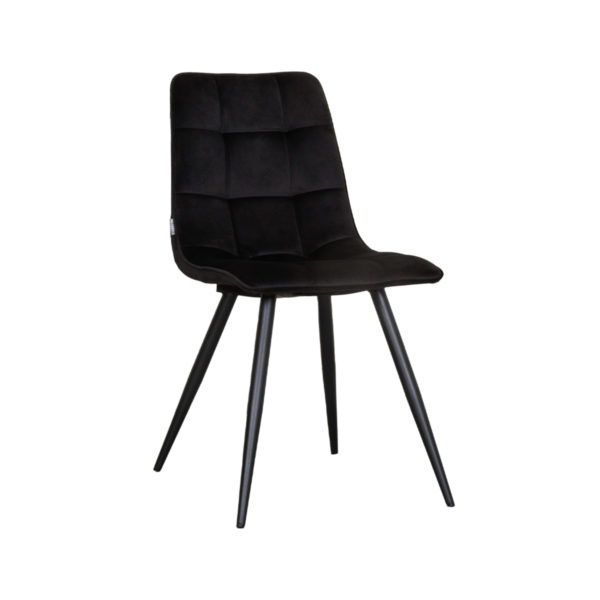 LABEL51 Eetkamerstoel Bistro - Zwart - Fluweel - Black Frame - Afbeelding 2