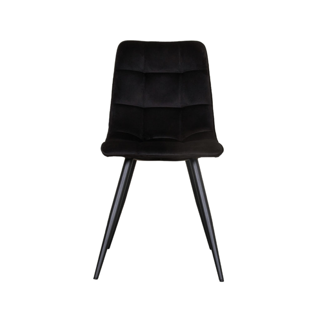 LABEL51 Eetkamerstoel Bistro - Zwart - Fluweel - Black Frame - Afbeelding 3