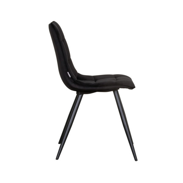 LABEL51 Eetkamerstoel Bistro - Zwart - Fluweel - Black Frame - Afbeelding 4
