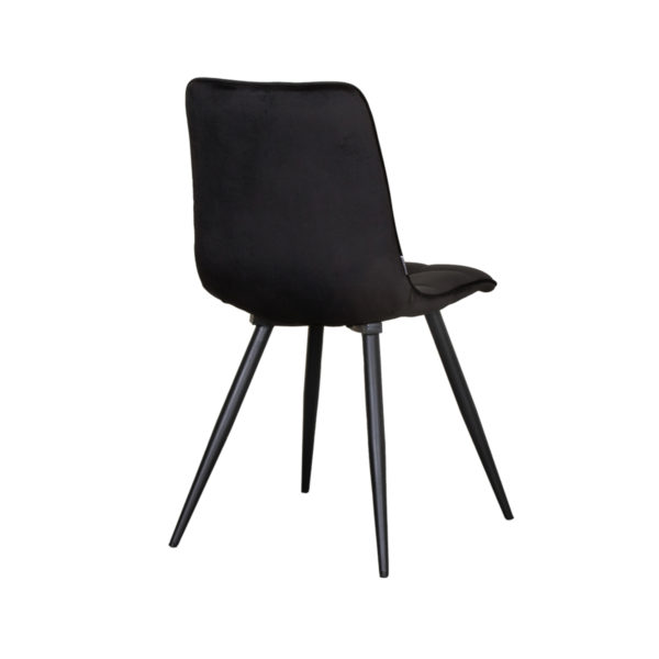 LABEL51 Eetkamerstoel Bistro - Zwart - Fluweel - Black Frame - Afbeelding 5