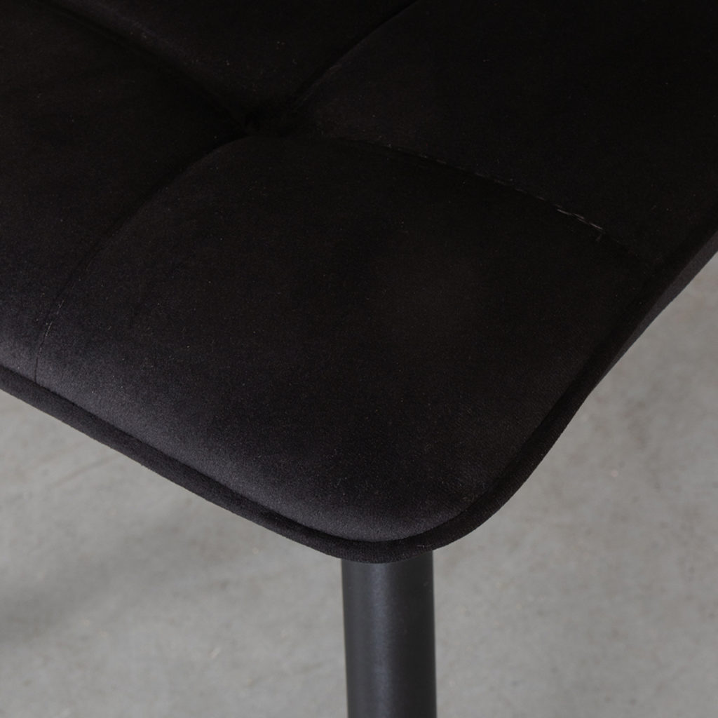 LABEL51 Eetkamerstoel Bistro - Zwart - Fluweel - Black Frame - Afbeelding 6