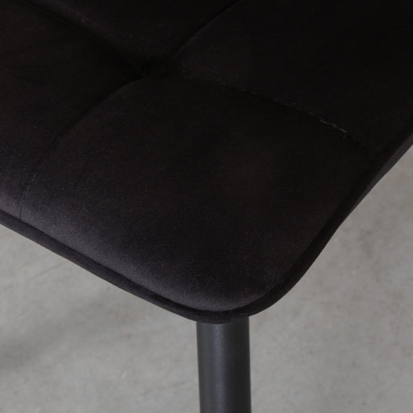 LABEL51 Eetkamerstoel Bistro - Zwart - Fluweel - Black Frame - Afbeelding 6