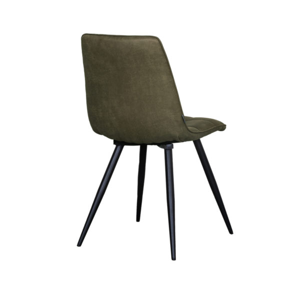 LABEL51 Eetkamerstoel Bistro - Moss - Micro Suede - Black Frame - Afbeelding 5
