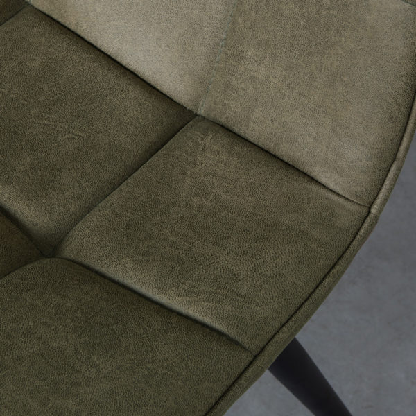 LABEL51 Eetkamerstoel Bistro - Moss - Micro Suede - Black Frame - Afbeelding 6