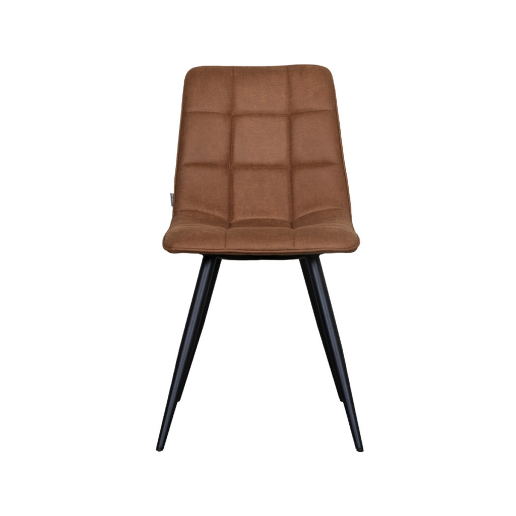 LABEL51 Eetkamerstoel Bistro - Cognac - Micro Suede - Black Frame - Afbeelding 3