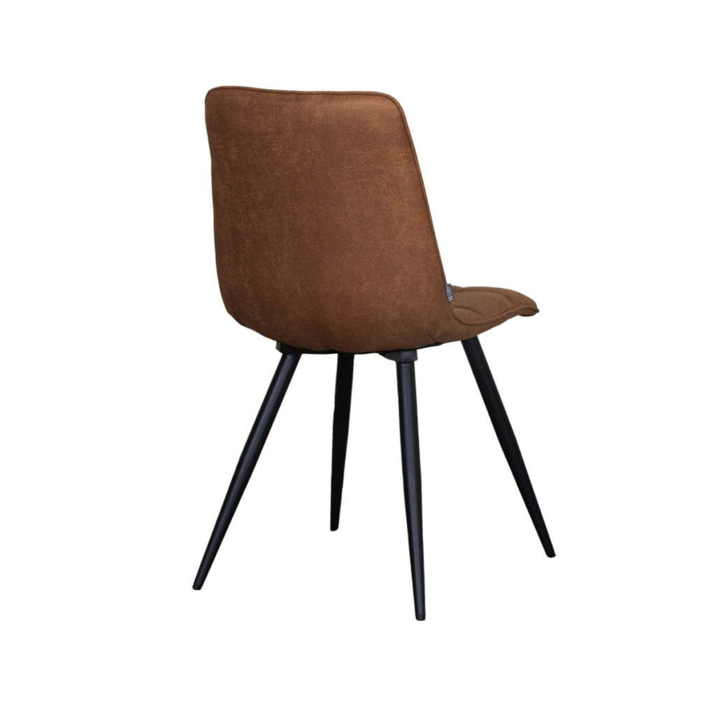 LABEL51 Eetkamerstoel Bistro - Cognac - Micro Suede - Black Frame - Afbeelding 5
