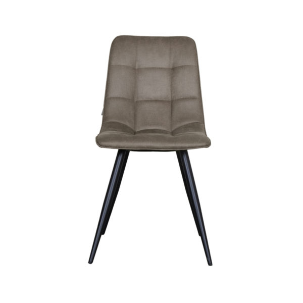 LABEL51 Eetkamerstoel Bistro - Taupe - Micro Suede - Black Frame - Afbeelding 3