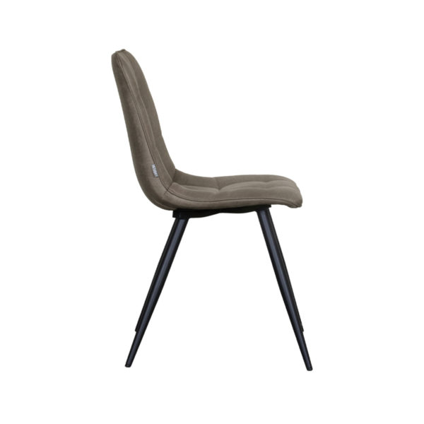 LABEL51 Eetkamerstoel Bistro - Taupe - Micro Suede - Black Frame - Afbeelding 4
