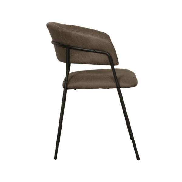 LABEL51 Eetkamerstoel Luuk - Moss - Micro Suede - Black Frame - Afbeelding 3