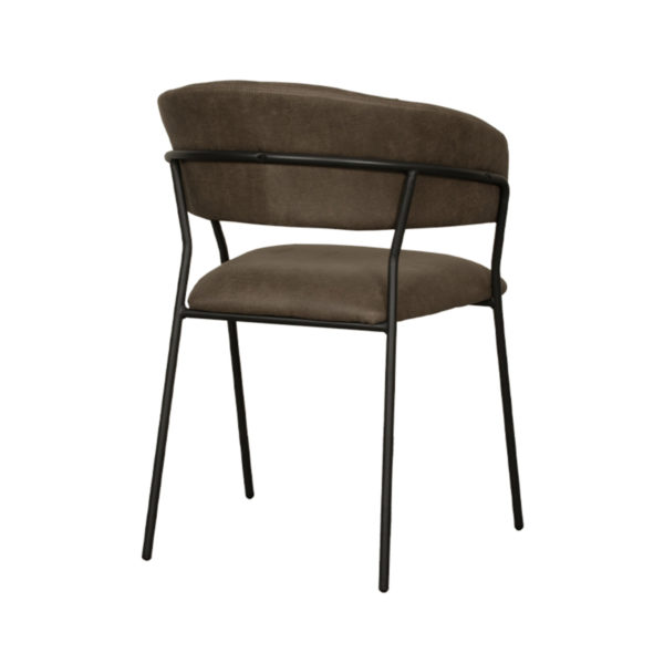 LABEL51 Eetkamerstoel Luuk - Moss - Micro Suede - Black Frame - Afbeelding 4