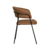 LABEL51 Eetkamerstoel Luuk - Cognac - Micro Suede - Black Frame - Afbeelding 2