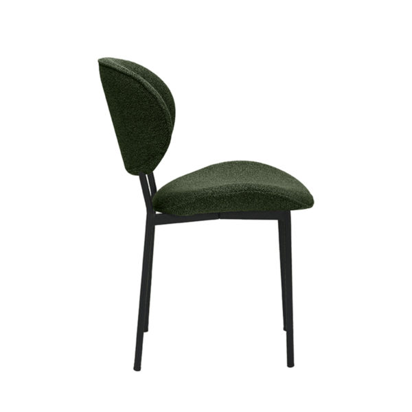 LABEL51 Eetkamerstoel Senn - Forest - Boucle - Black Frame - Afbeelding 3