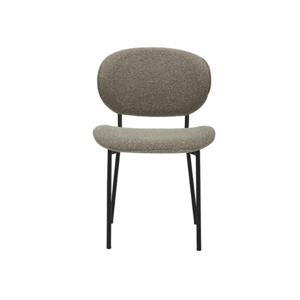 LABEL51 Eetkamerstoel Senn - Truffel grijs - Boucle - Black Frame - Afbeelding 2