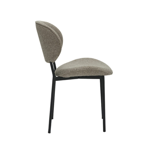 LABEL51 Eetkamerstoel Senn - Truffel grijs - Boucle - Black Frame - Afbeelding 3