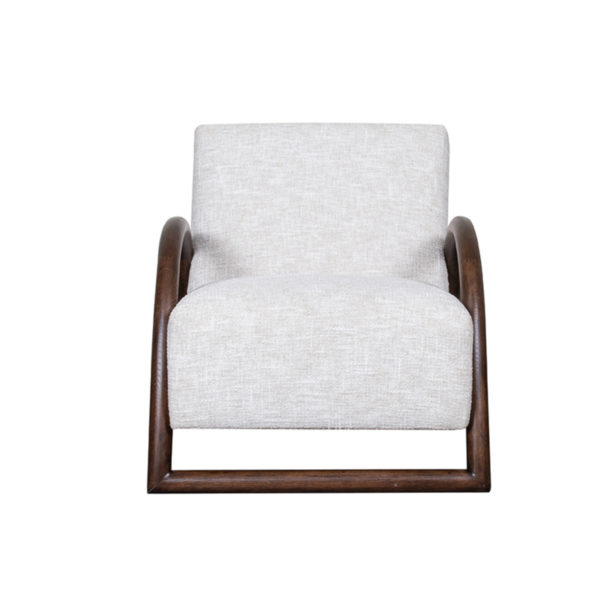 LABEL51 Fauteuil Viggo - Naturel - Boucle - Walnoot onderstel - Afbeelding 3