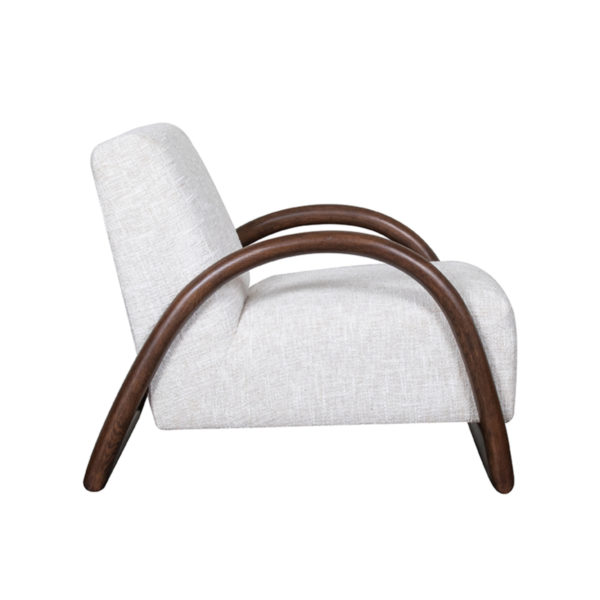 LABEL51 Fauteuil Viggo - Naturel - Boucle - Walnoot onderstel - Afbeelding 4