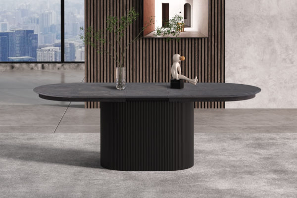 Uitschuifbare tafel 'Lagos' 180-220 cm Ovaal Decor Donkerbruin - Afbeelding 3