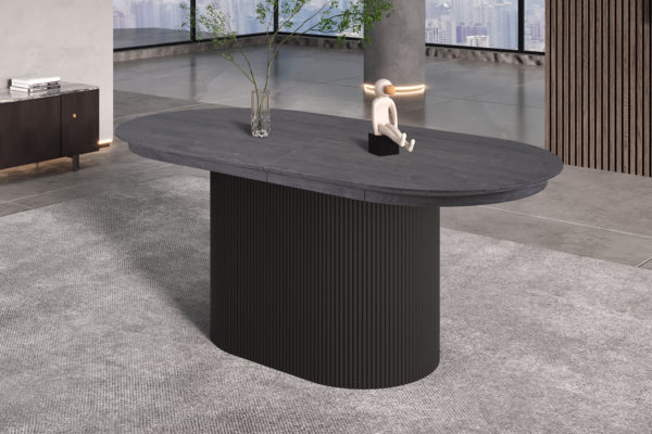 Uitschuifbare tafel 'Lagos' 180-220 cm Ovaal Decor Donkerbruin - Afbeelding 4