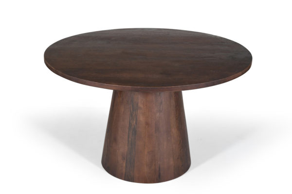 Tafel 'Tommy' 130 cm Rond Mango hout Bruin - Afbeelding 4