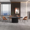Uitschuifbare tafel 'Lagos' 180-220 cm Ovaal Decor Donkerbruin - Afbeelding 5