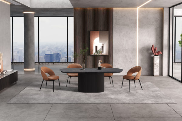 Uitschuifbare tafel 'Lagos' 180-220 cm Ovaal Decor Donkerbruin - Afbeelding 5