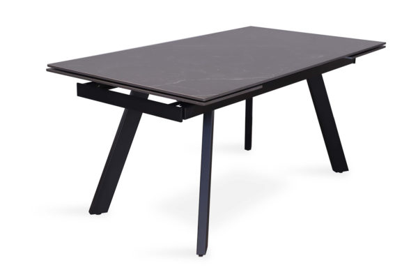 Uitschuifbare tafel 'Hera' 160-240 cm Rechthoekig Steen Zwart - Afbeelding 5