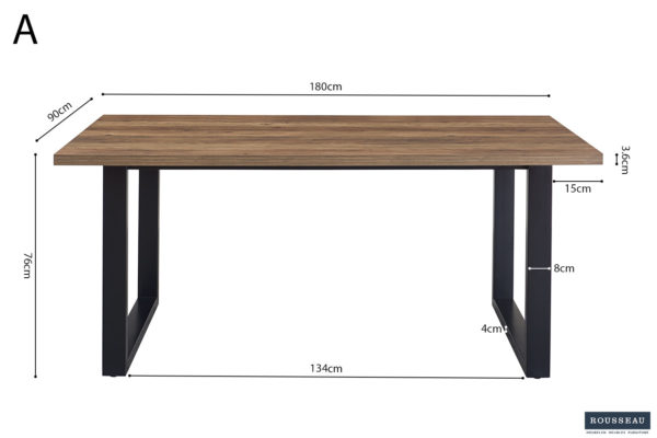UITVERKOOP - Tafel 'Alexander' 180 cm Decor Mango - Afbeelding 6