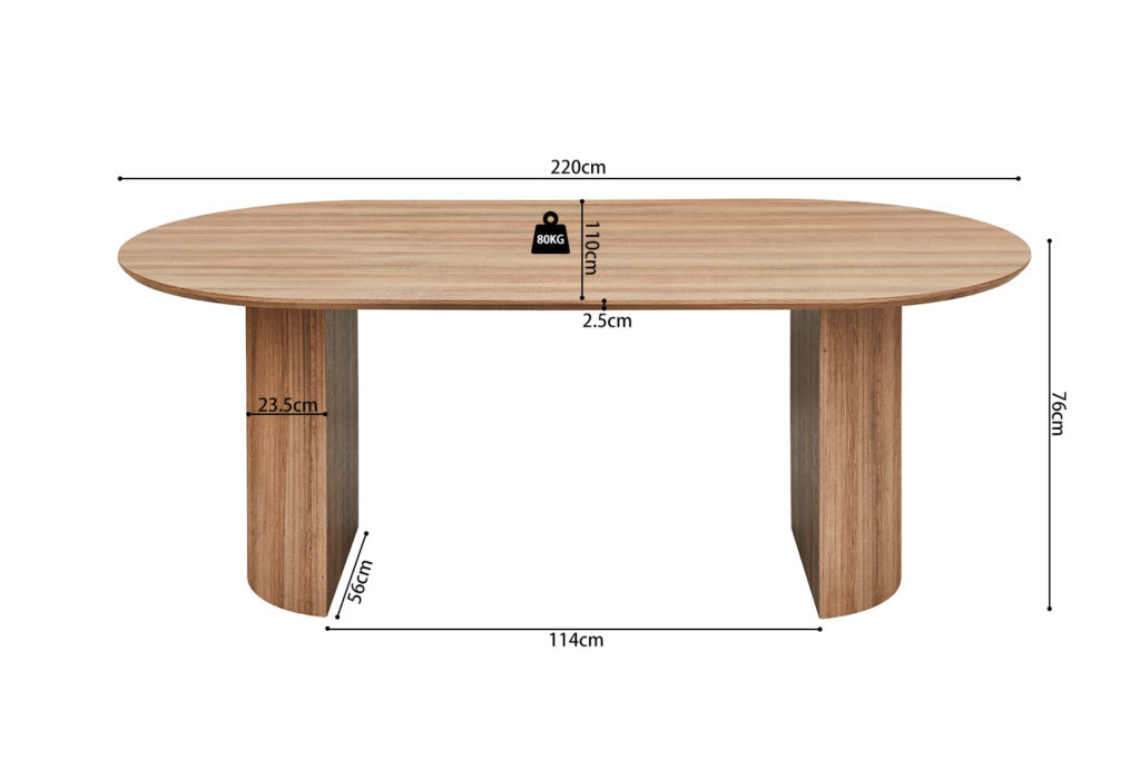 UITVERKOOP - Tafel 'Lagos' 220 cm Ovaal Decor Oude eik - Afbeelding 7