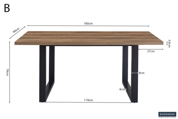 UITVERKOOP - Tafel 'Alexander' 180 cm Decor Mango - Afbeelding 7