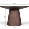 Tafel 'Tommy' 130 cm Rond Mango hout Bruin - Afbeelding 8