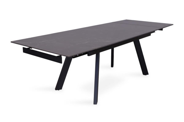 Uitschuifbare tafel 'Hera' 160-240 cm Rechthoekig Steen Zwart - Afbeelding 8
