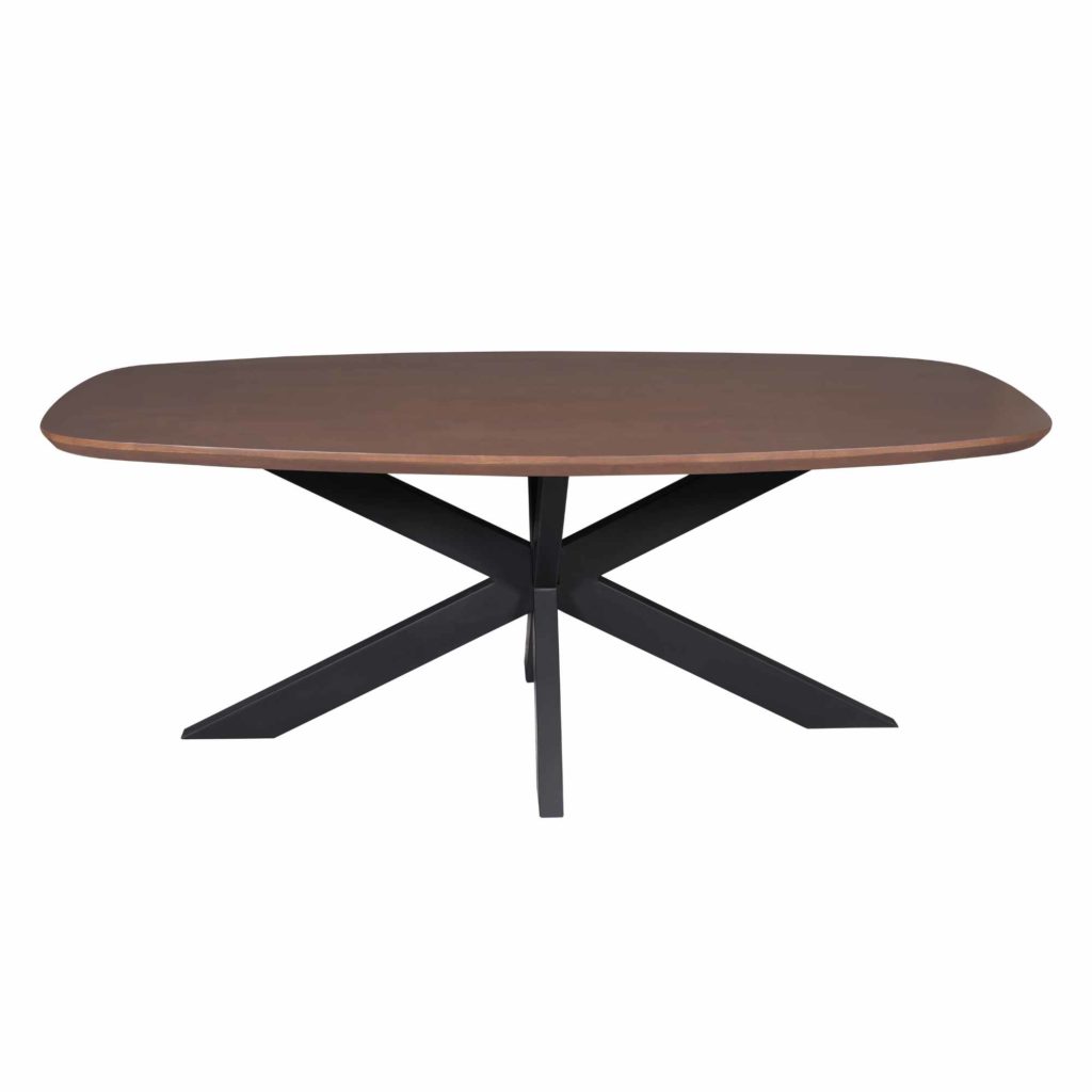 Eettafel Madison Walnoot | 280 cm | Deens Ovaal | Poot Zwart