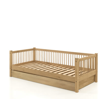 FORREST eiken cabin bed 90 x 200 cm met rollaway bed.
