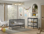 DINO babybed en verzorgingstafel in antraciet