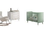 Billy set: witte commode, verschoonplank en groen babybed