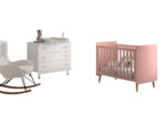 Billy set: witte commode, verschooningsplank en roze babybed